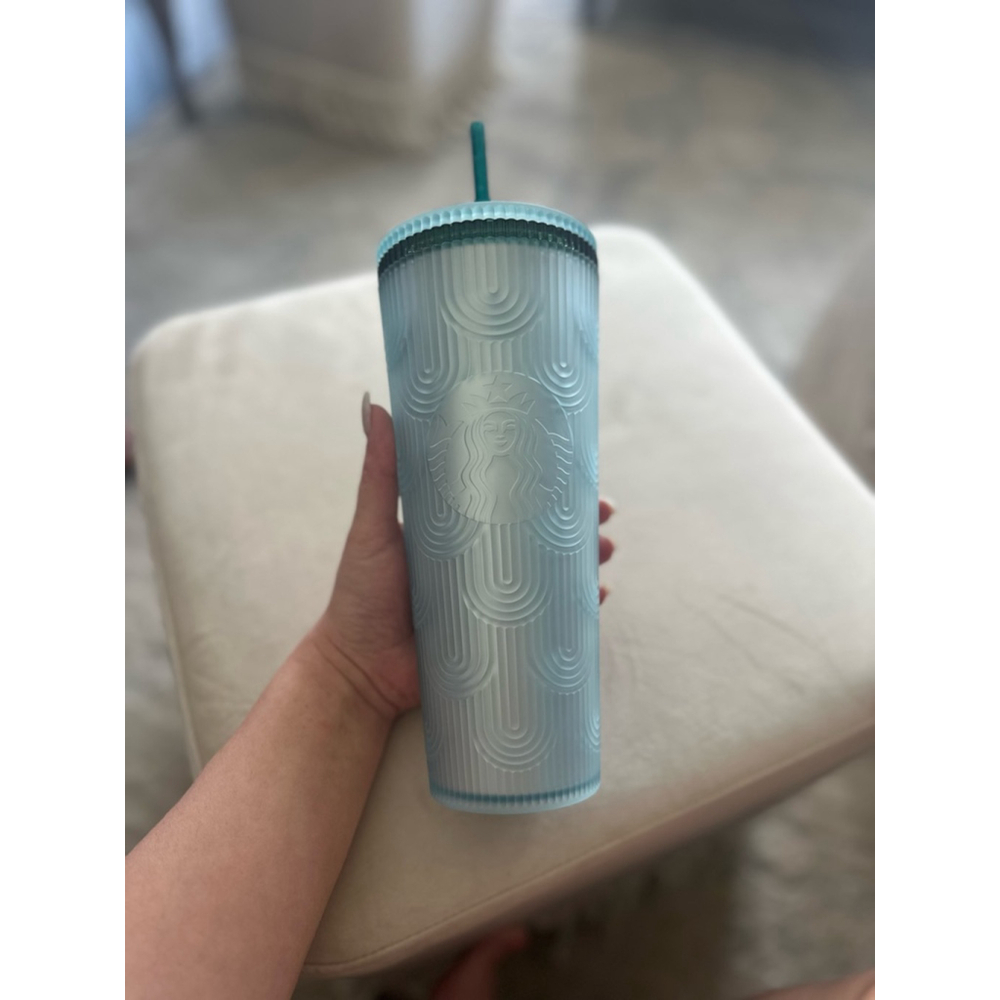 EUC‎ Starbucks 2024 Spring Green Soft Touch Siren Shell Venti 24oz Tumbler
